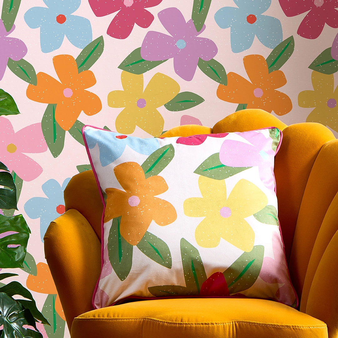Flower Bomb Cushion in Brights and Strawberry Cheesecake – Lust Home