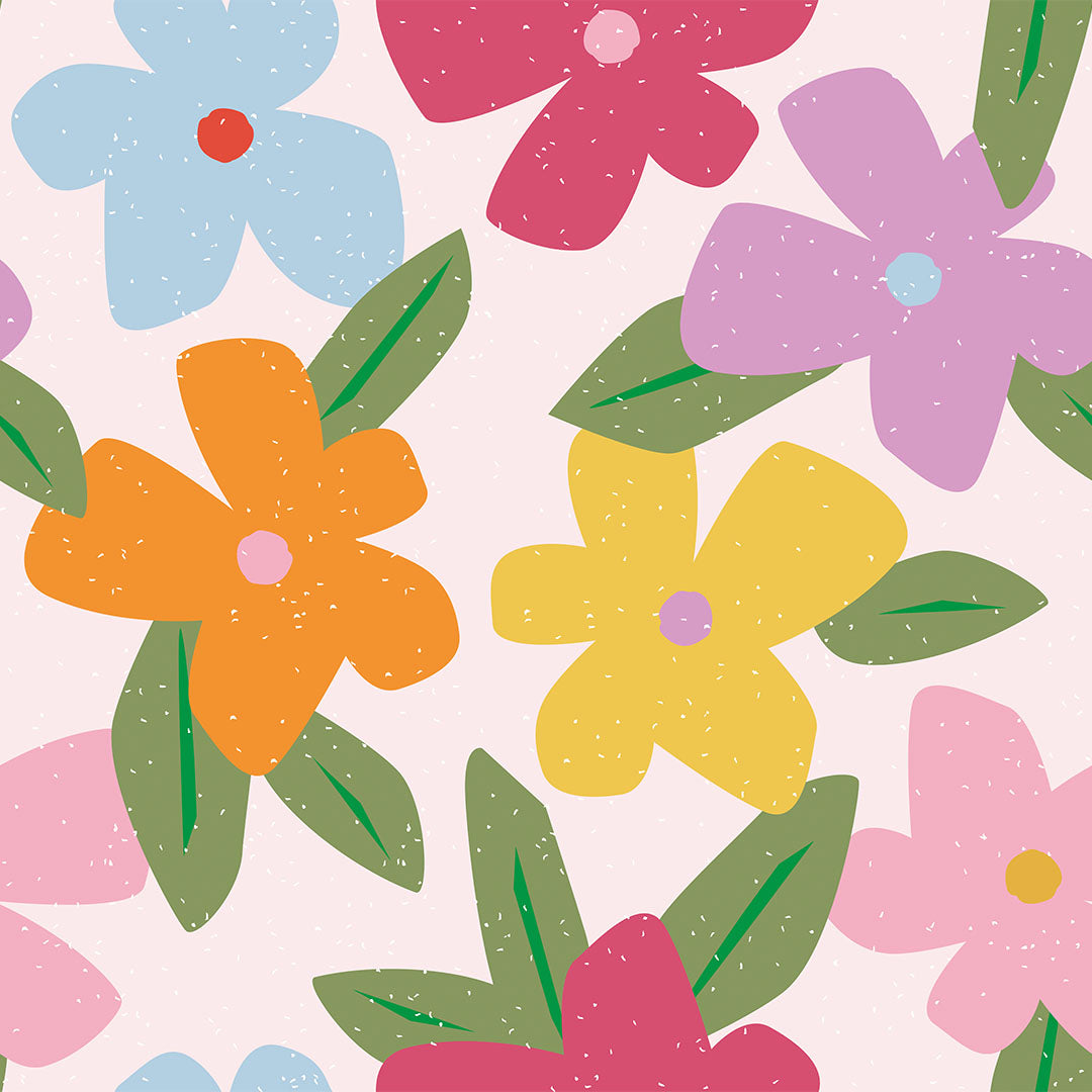 Flower Bomb Wallpaper in Brights on Strawberry Cheesecake – Lust Home