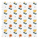 Flower Power Fabric in Gerbera Orange and Mustard
