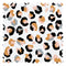 Wild Thing Fabric in Dove Grey, Tangerine and Peach
