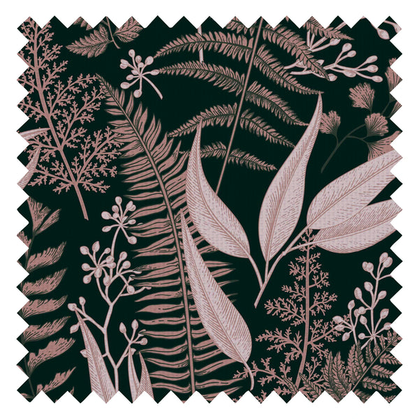 Welcome To The Jungle Fabric in Blush and Forest Green