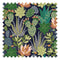 Plantopia Fabric in Space Blue, Shades of Green and Peach