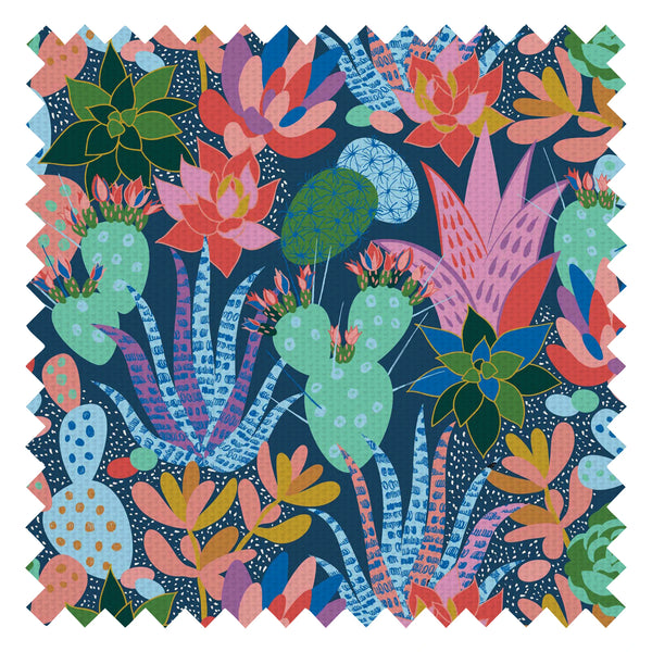 Plantopia Fabric in Navy and Brights