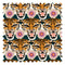 Tigerlily Fabric in Emerald Green, Pink and Orange