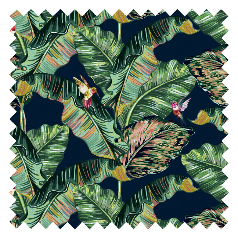 Tropic Like It's Hot Fabric in Indigo Blue and Tropical Green