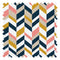 Bau in the Haus Fabric in Mustard, Flamingo Pink, Midnight Navy and Stone