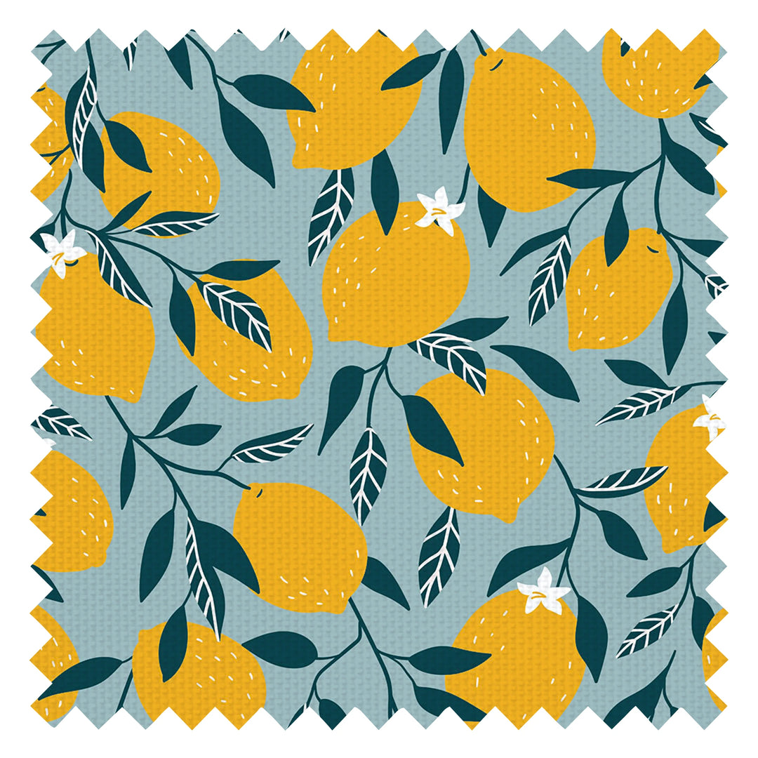 Freshly Squeezed Fabric in Teal and Lemon Yellow