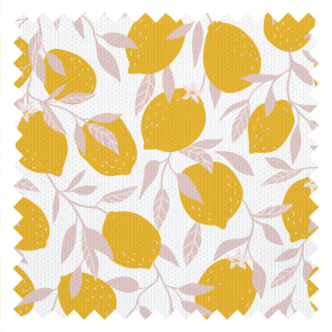Freshly Squeezed Fabric in Lemon Yellow and Blush Pink