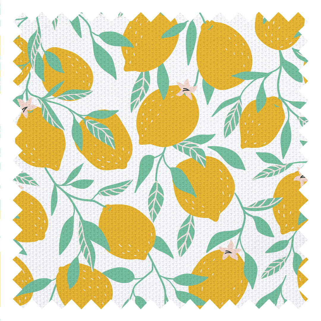 Freshly Squeezed Fabric in Lemon Yellow and Aquamarine