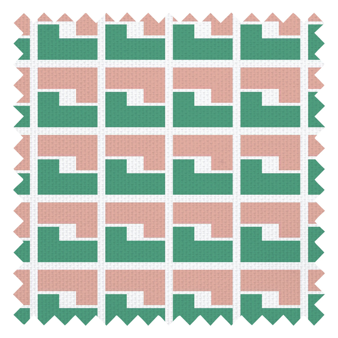 L7 Fabric in Deep Mint and Punch Pink