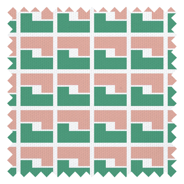 L7 Fabric in Deep Mint and Punch Pink