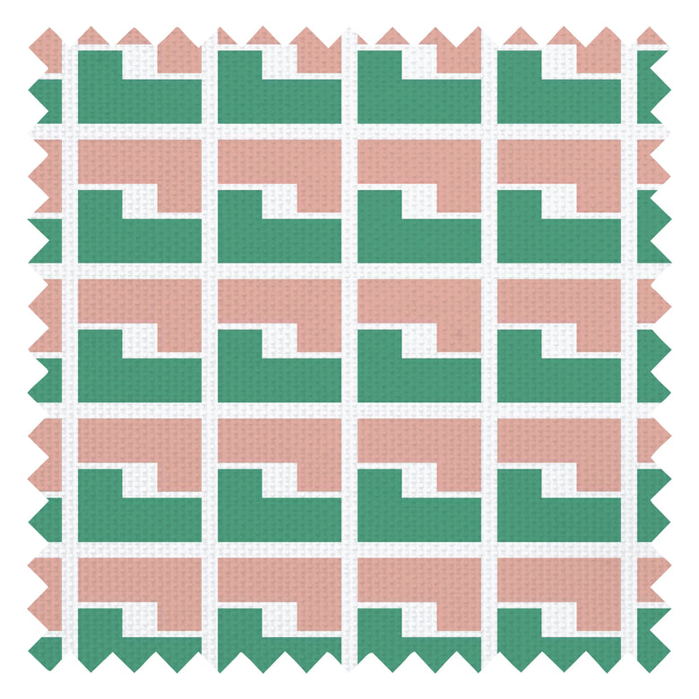 L7 Fabric in Deep Mint and Punch Pink