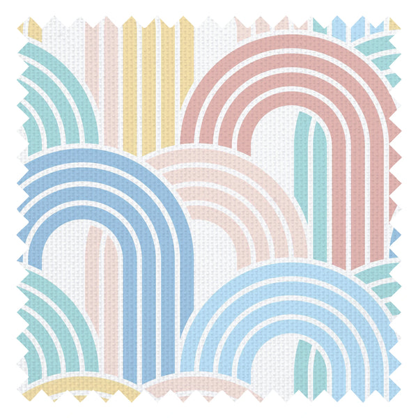 Wave After Wave Fabric in Peach, Bubblegum, Mint and Custard