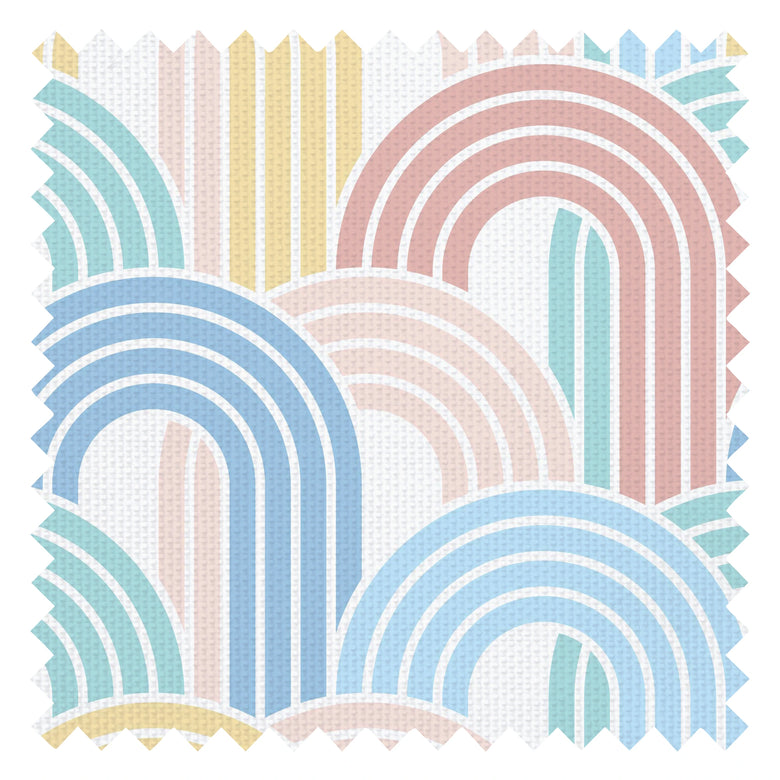 Wave After Wave Fabric in Peach, Bubblegum, Mint and Custard