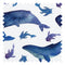 Whale Of A Time Fabric in Ocean Blue