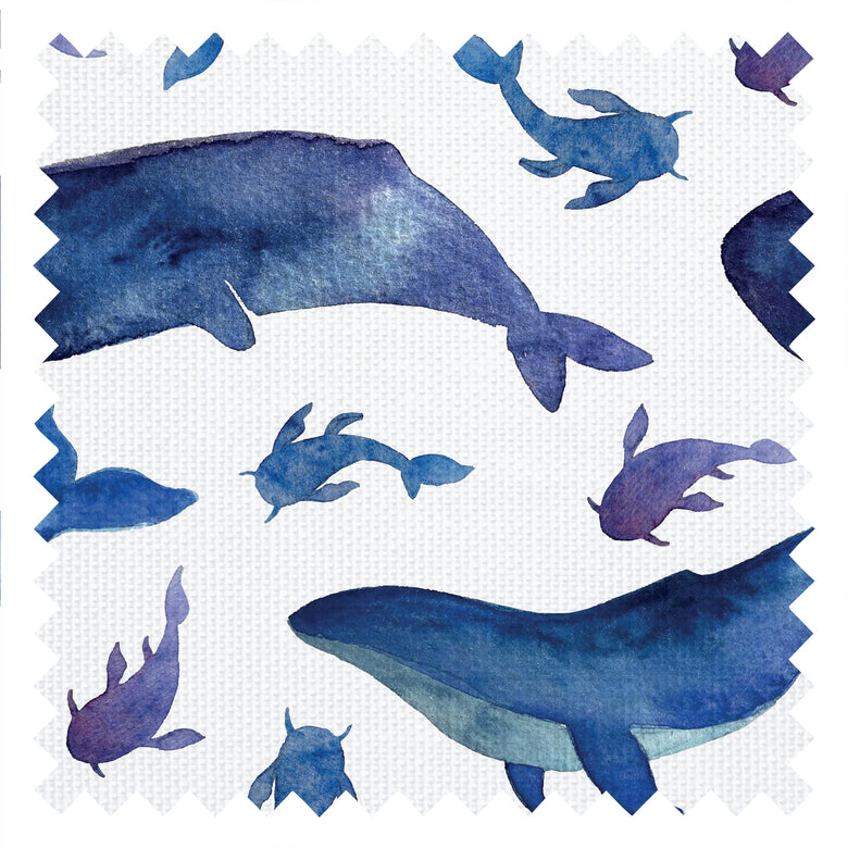 Whale Of A Time Fabric in Ocean Blue