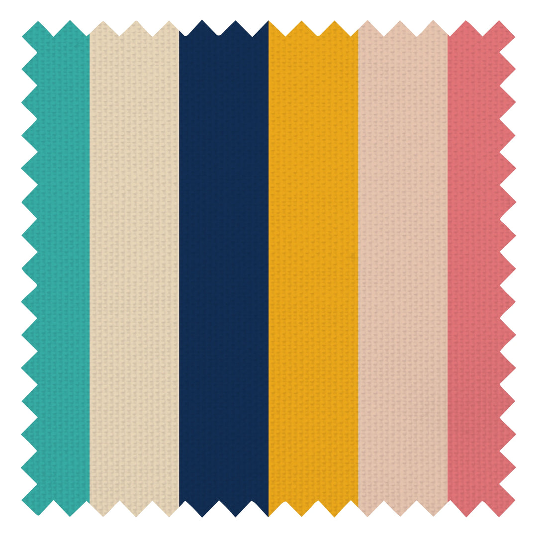That 70's Stripe Fabric in Ochre, Rose Pink and Teal