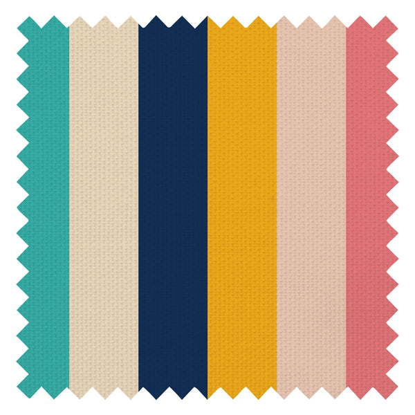 That 70's Stripe Fabric in Ochre, Rose Pink and Teal