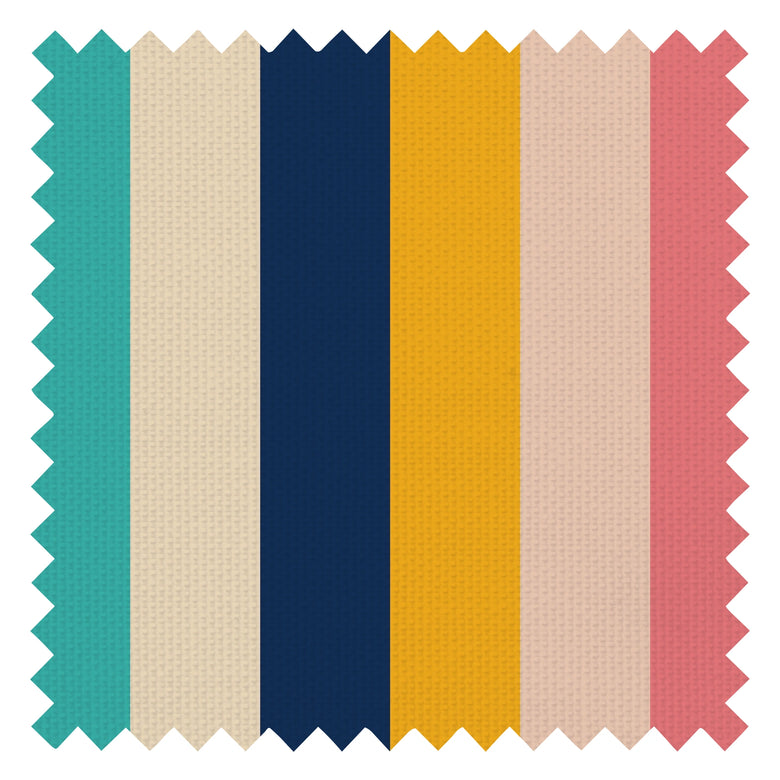 That 70's Stripe Fabric in Ochre, Rose Pink and Teal
