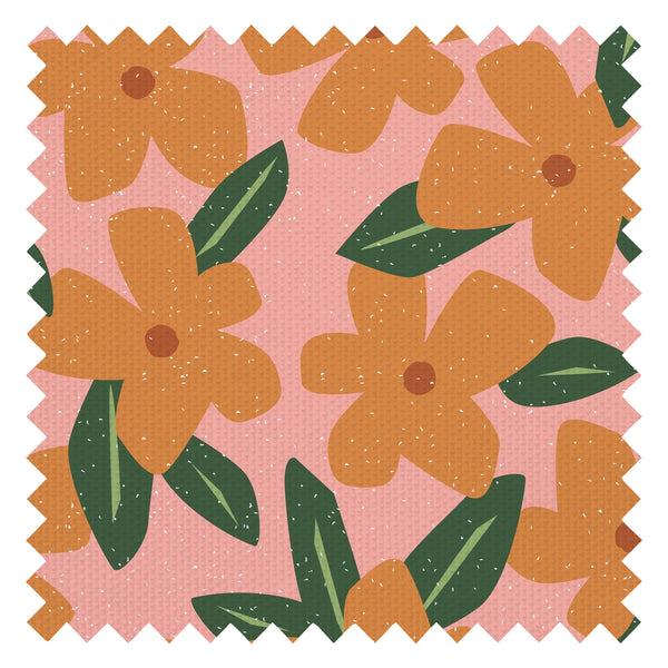 Flower Bomb Fabric in Pink and Orange