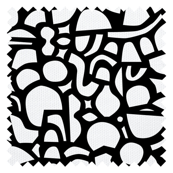 Doodle Fabric in Monochrome