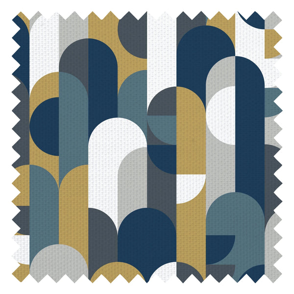 1919 Fabric in Navy and Mustards