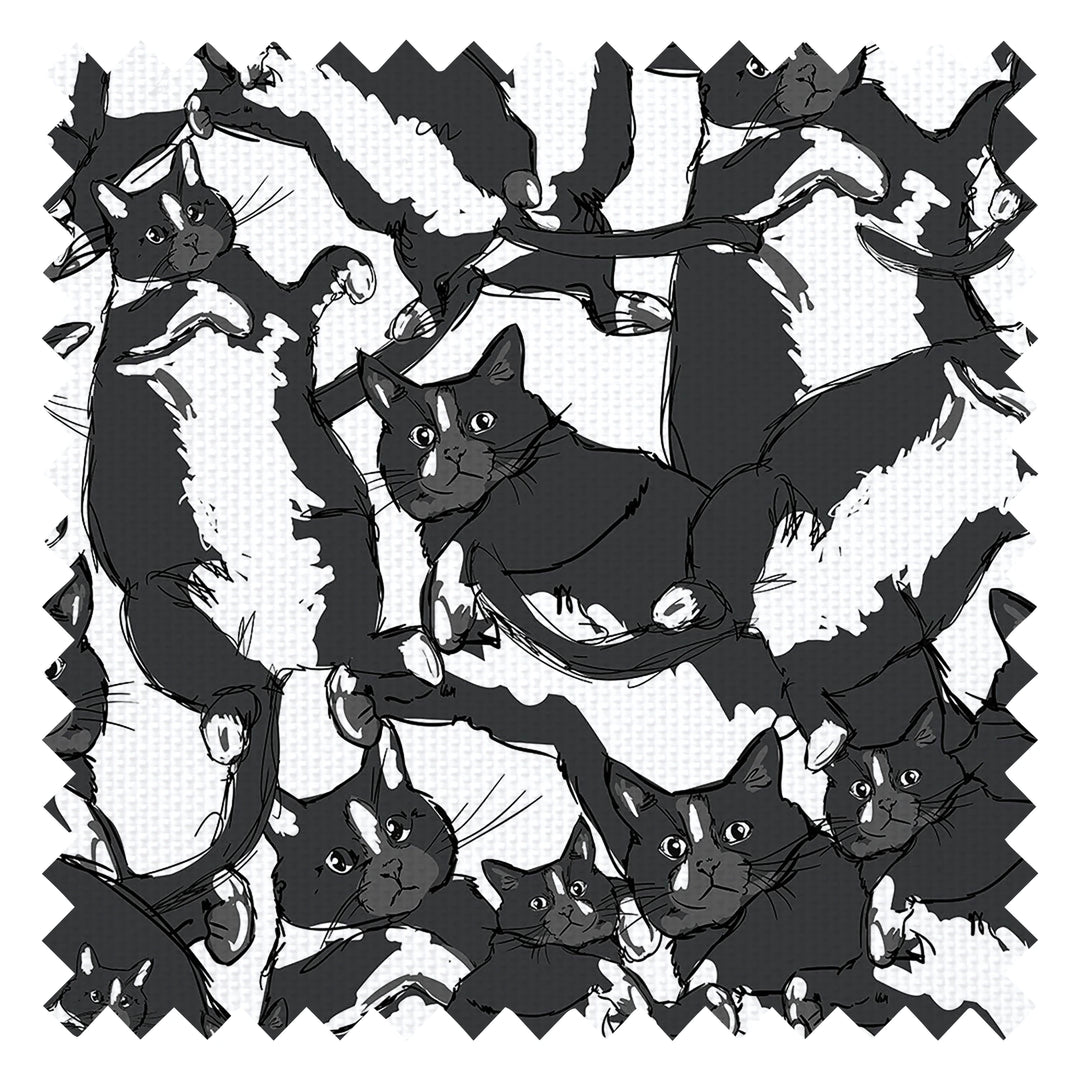 Cat-astrophe Fabric in Shades of Grey