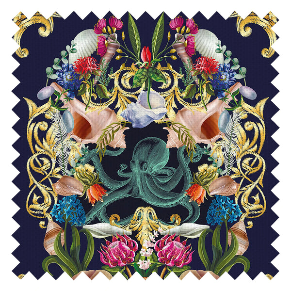 Treasure Chest Fabric in Deep Ocean Navy