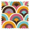 Groovy Baby Fabric in Aquamarine, Chocolate, Raspberry and Tangerine