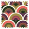 Groovy Baby Fabric in Mulberry, Coral, Emerald and Military Green