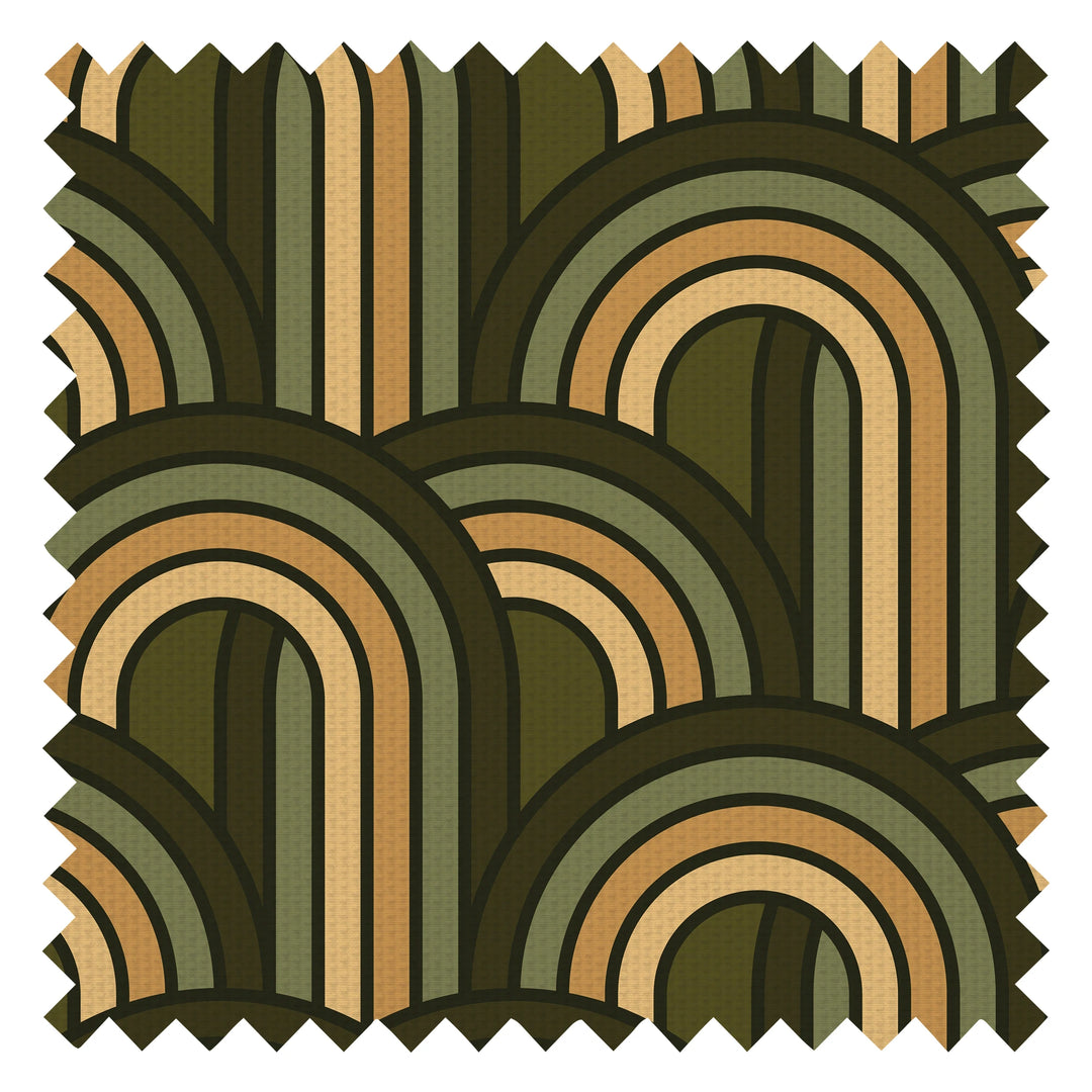 Keep on Rollin' Fabric in Olive Green, Avocado and Harvest Gold