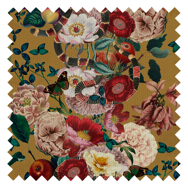 Forbidden Fruit Fabric in Antique Gold