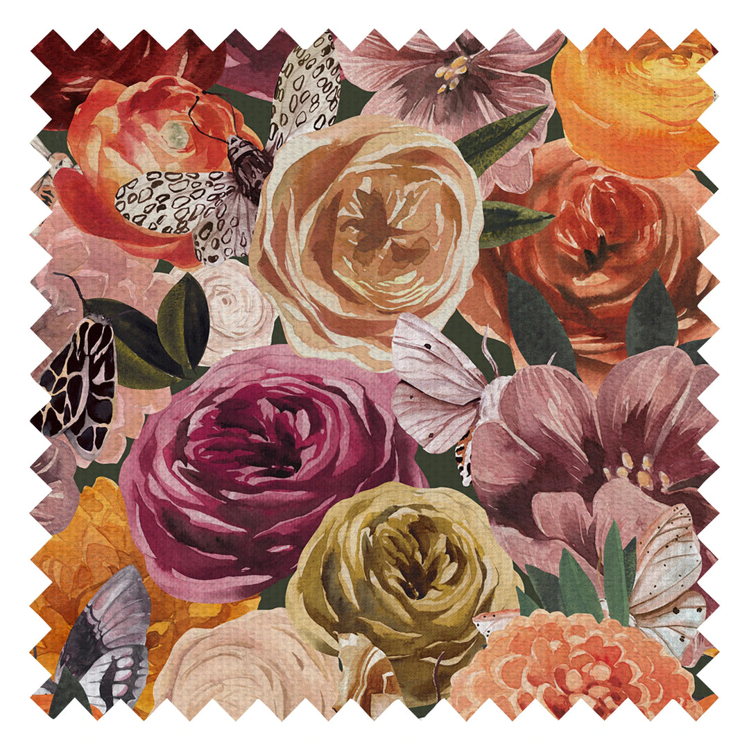 Creatures of the Night Fabric in Autumn Oranges