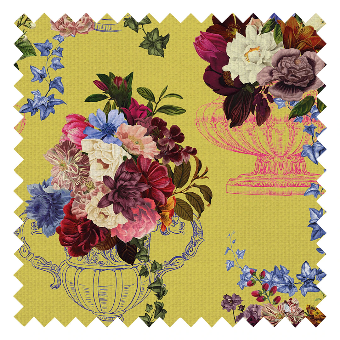 Night At The Mansion Fabric in Lemon-Lime