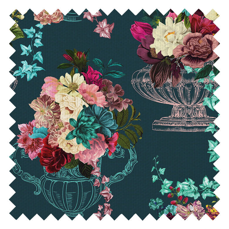 Night At The Mansion Fabric in Kingfisher Blue