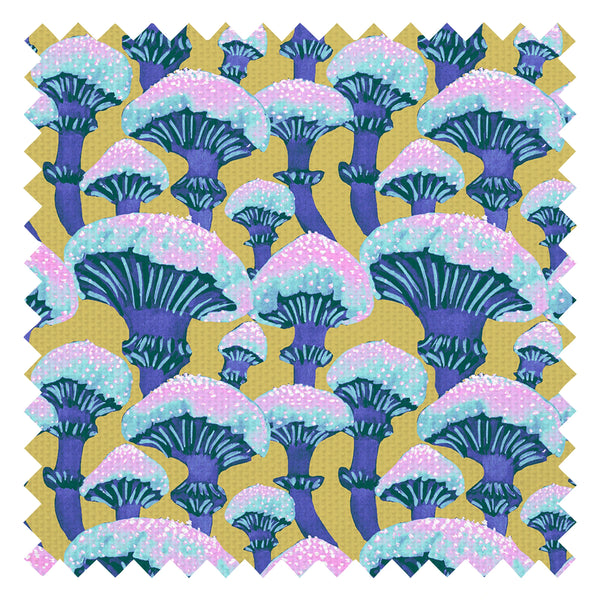 Fun Guy Fabric in Mustard Yellow, Sky Blue and Pink