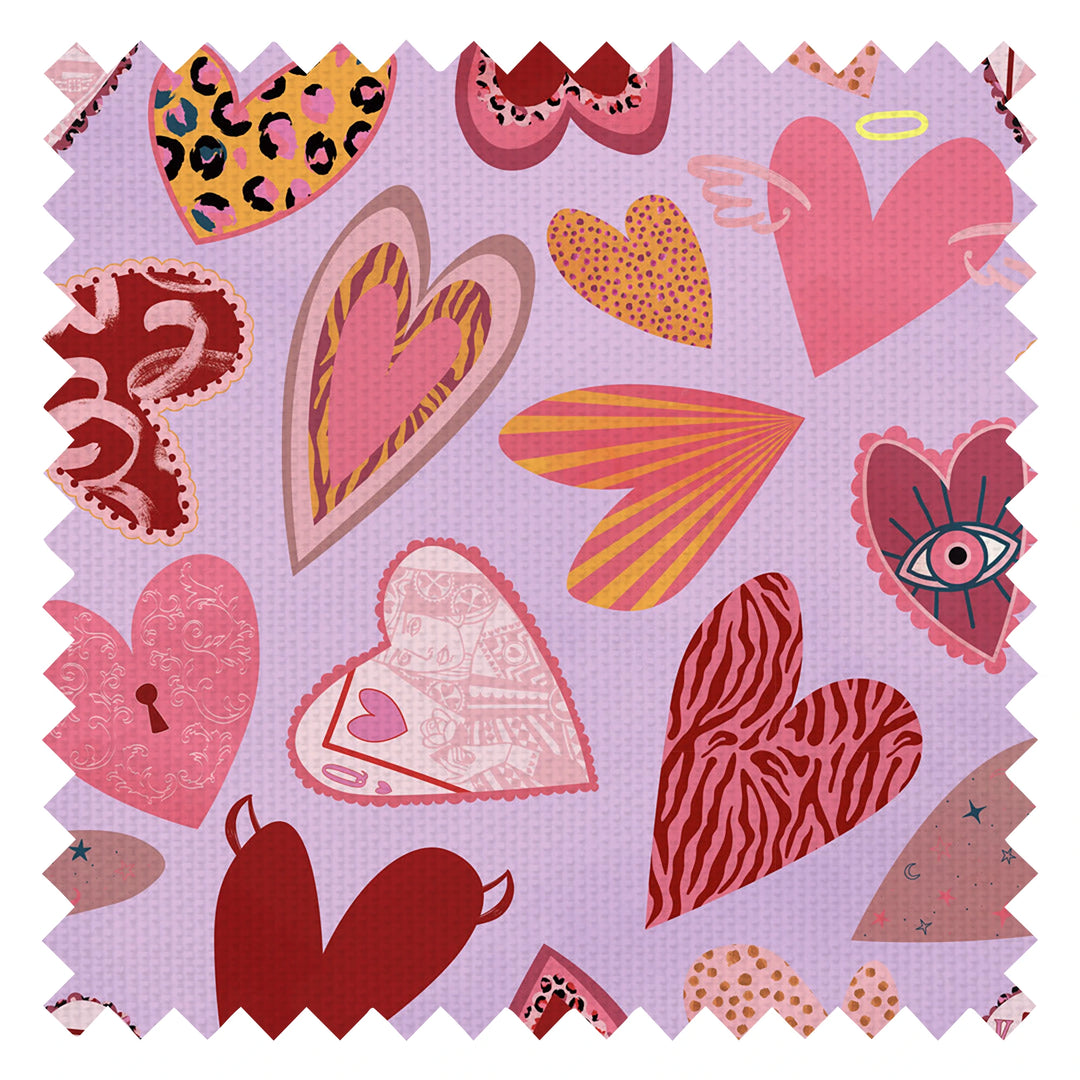 Wild at Heart Fabric in Shades of Orange and Pink on Palma Violet