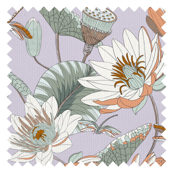 Dance of the Dragonfly Fabric in Lilac, Mint and Tan