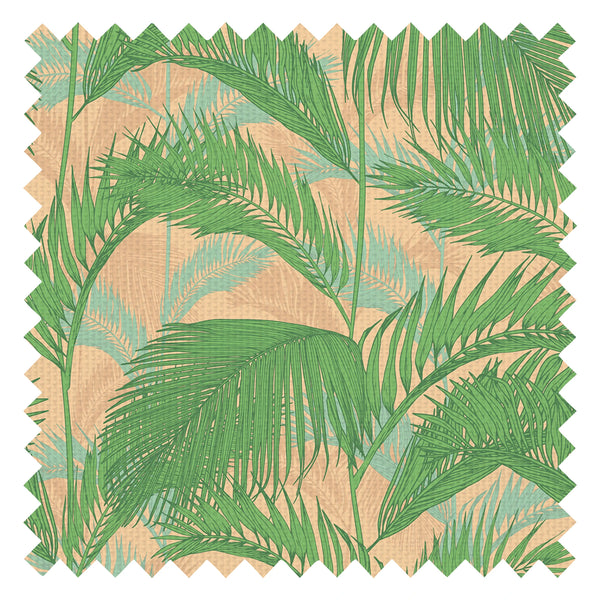 Miami Vibe Fabric in Grass Green and Peach