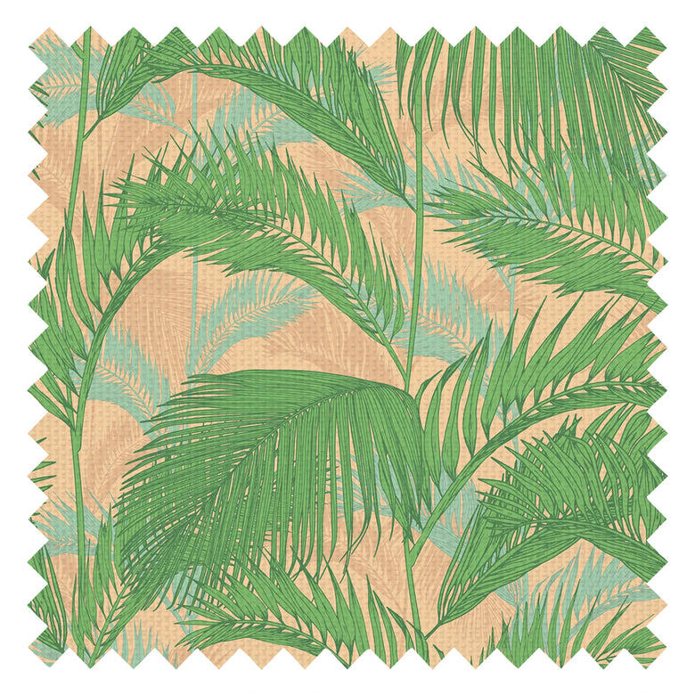 Miami Vibe Fabric in Grass Green and Peach