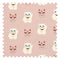 Lucky Cat Fabric in Dusty Pink, Red and Ivory