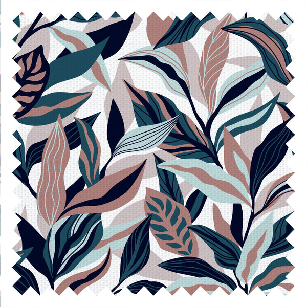 Honolulu Fabric in Dusty Pink, Teal and Indigo