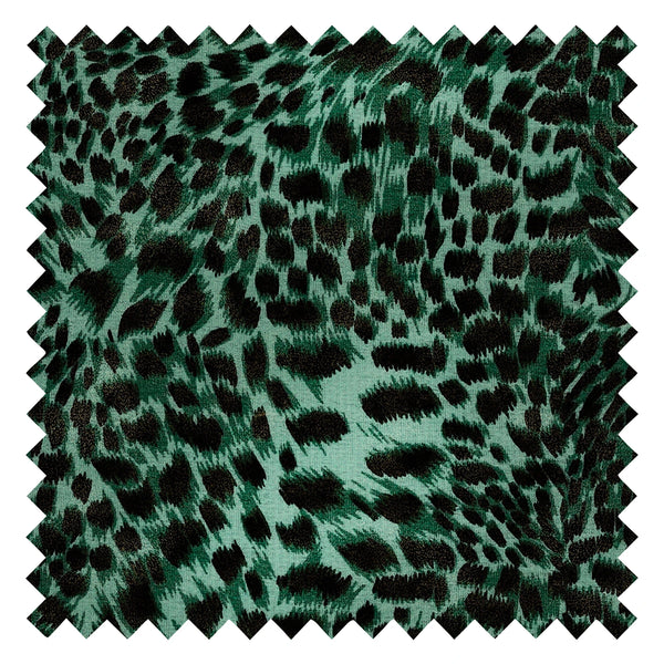 Lady Leopard Fabric in Emerald