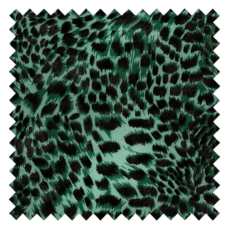 Lady Leopard Fabric in Emerald