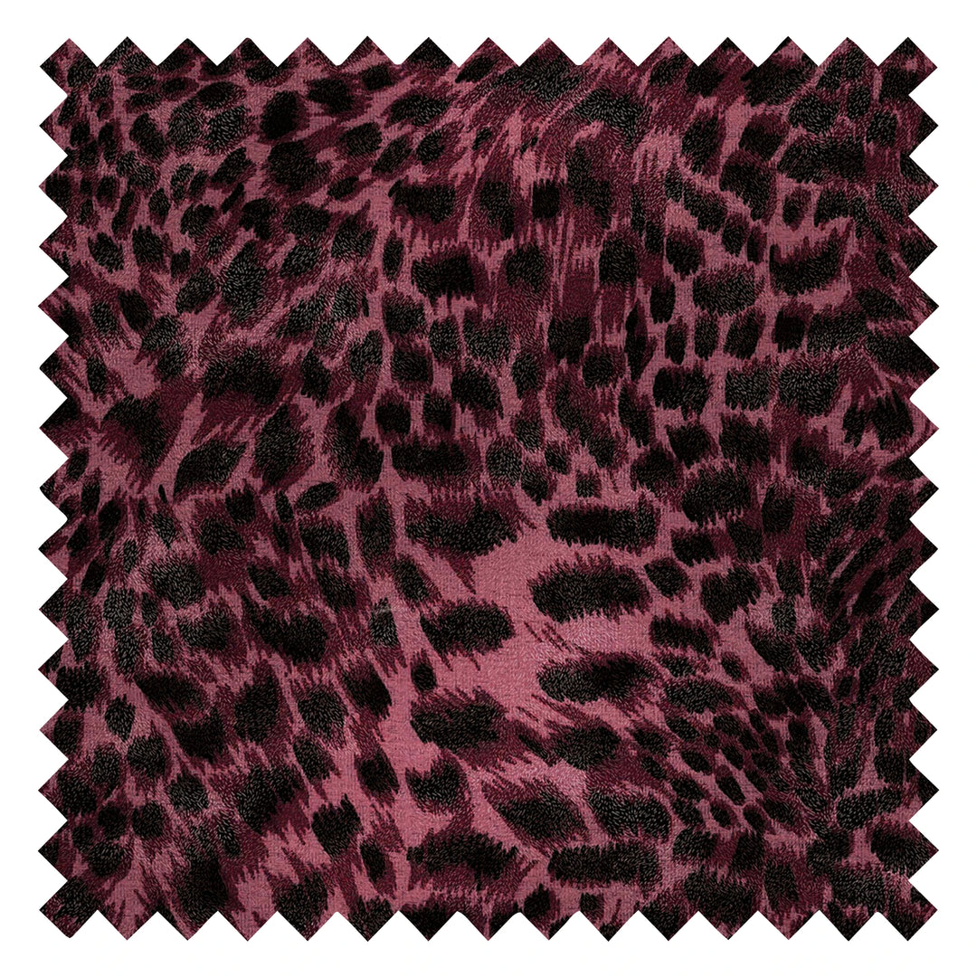 Lady Leopard Fabric in Bold Burgundy