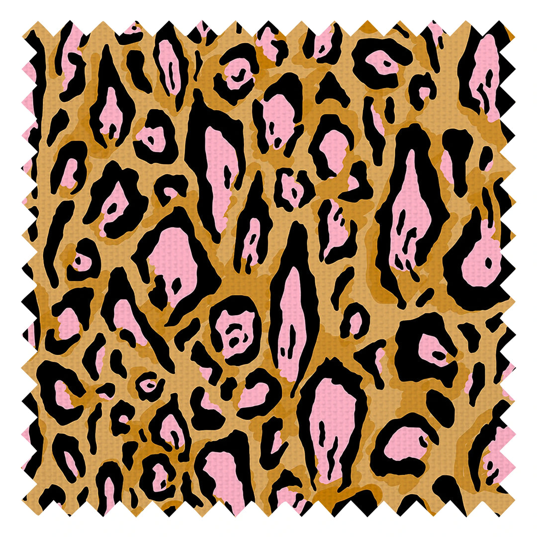 Animal Instinct Fabric in Ochre and Pink