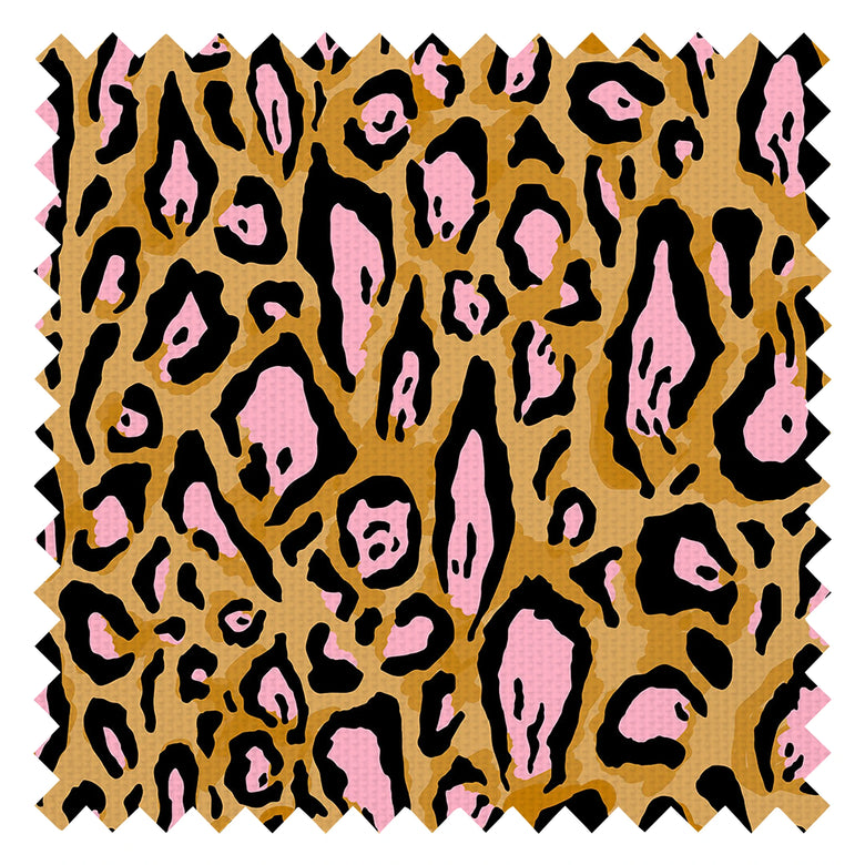Animal Instinct Fabric in Ochre and Pink