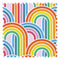 Wave After Wave Fabric in Rainbow Brights on Lavender