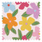 Flower Bomb Fabric in Brights on Strawberry Cheesecake