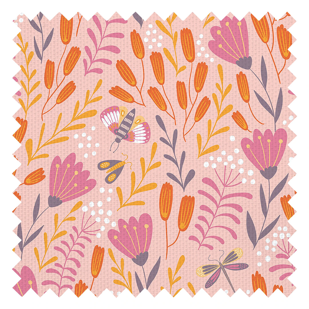 Garden of Eden Fabric in Pink Grapefruit, Tangerine and Grape